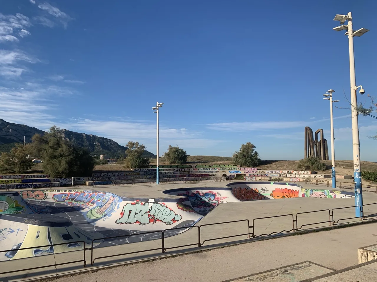 Vue générale du Bowl du Prado vide tôt le matin