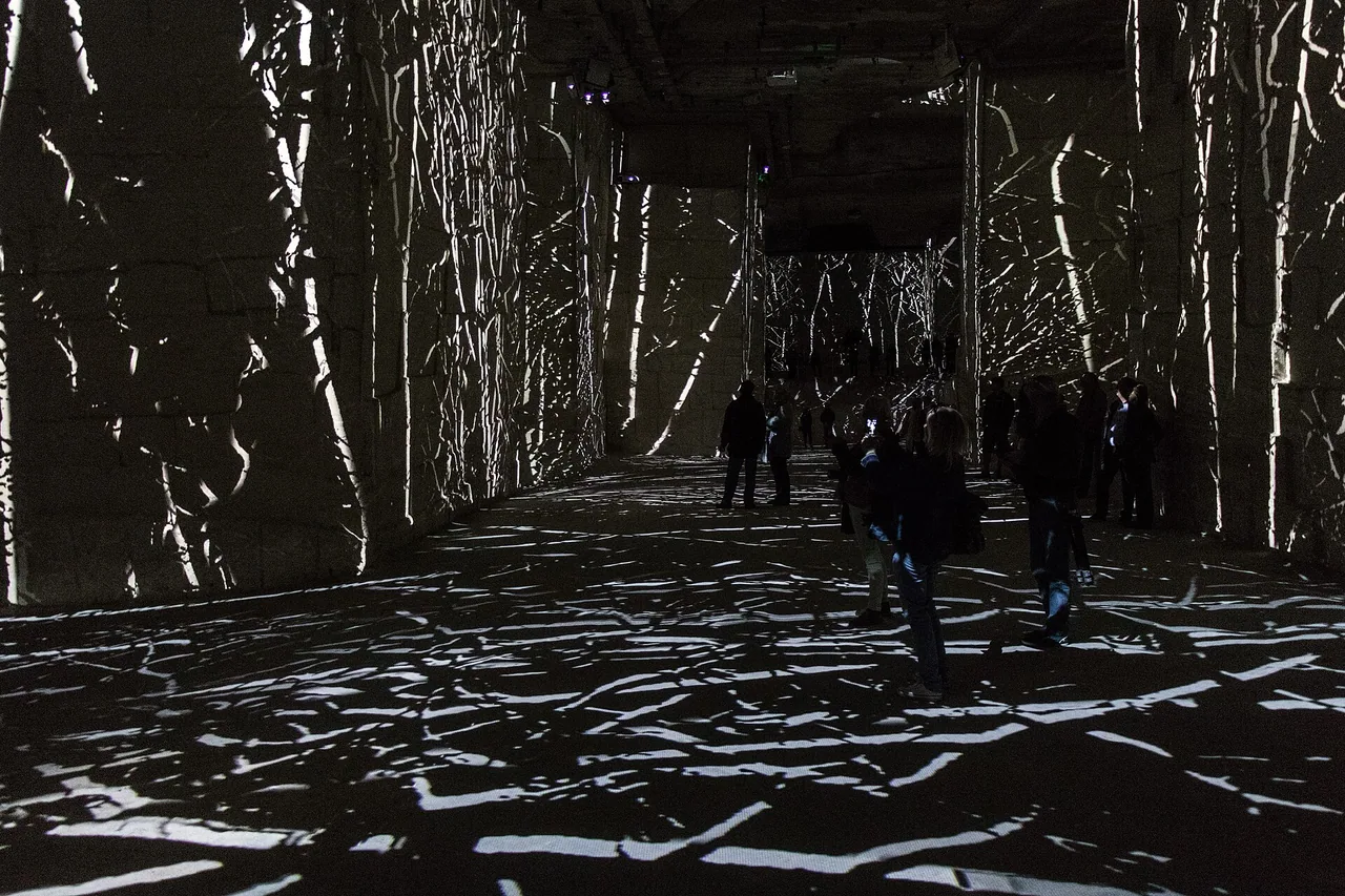 Projection immersive dans les Carrières des Lumières en 2017, ancien spectacle et non programme 2026