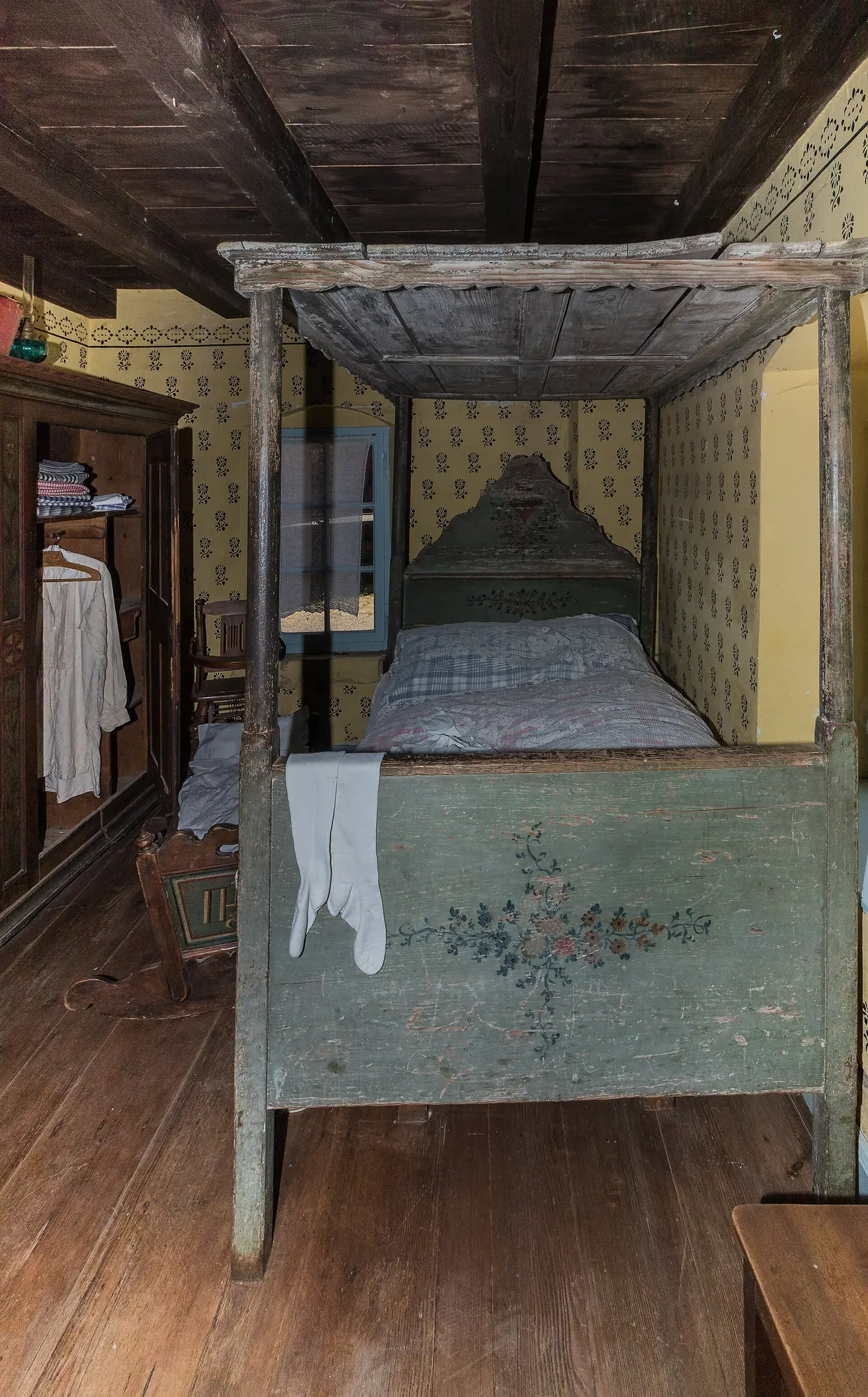 Chambre d'une maison à colombages de l'Écomusée d'Alsace