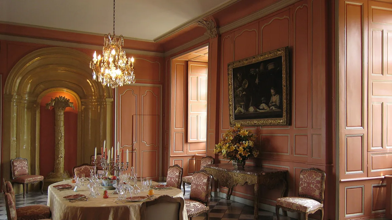 Salle à manger du château de Villandry photographiée hors décorations de Noël