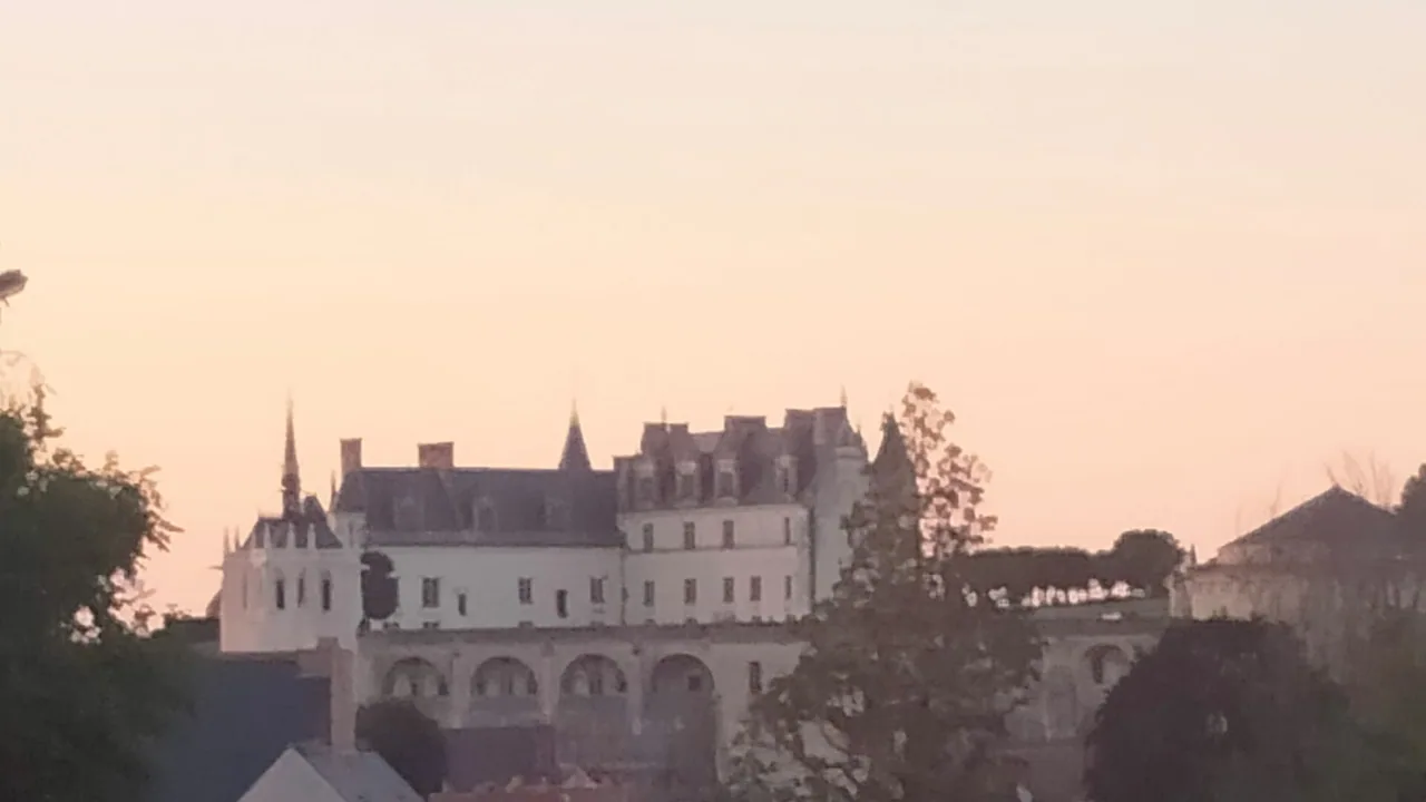 Vue du château royal d'Amboise depuis Maletrenne, hors illuminations de Noël