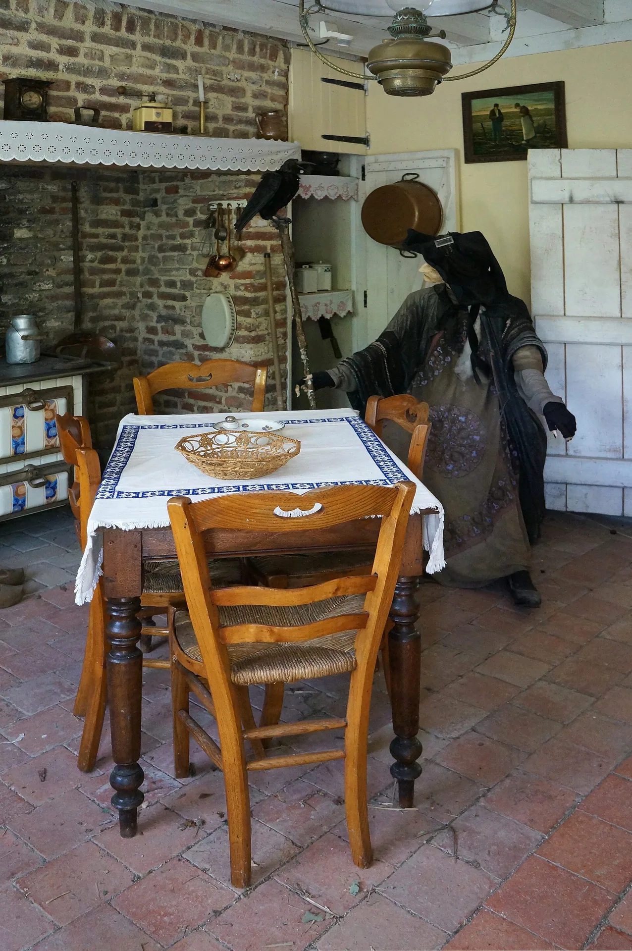 Cuisine ancienne de la chaumière de Zoé au Musée de Plein Air, photographiée en 2016