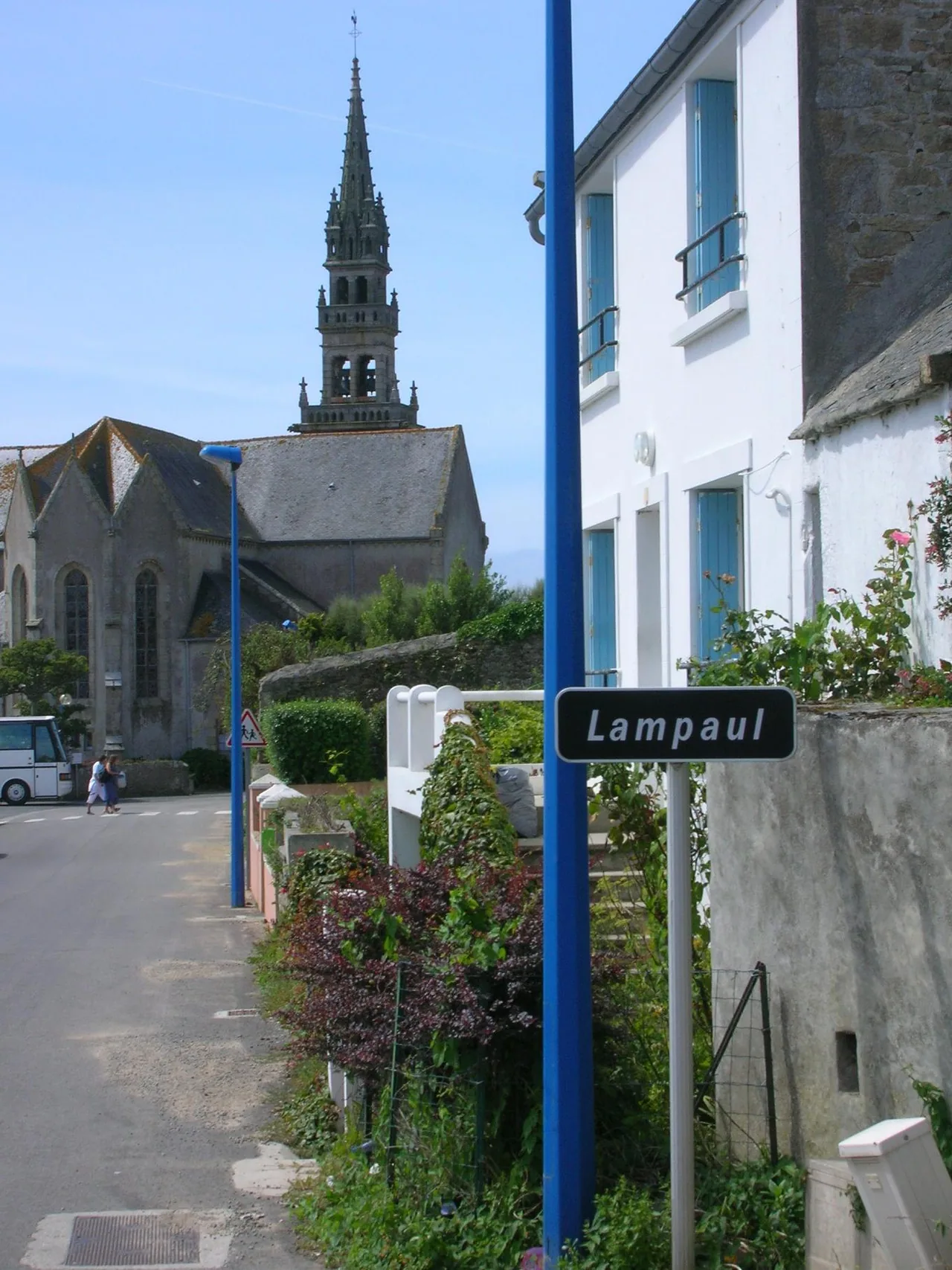 Vue du bourg de Lampaul sur l'île d'Ouessant, photographié en août 2006